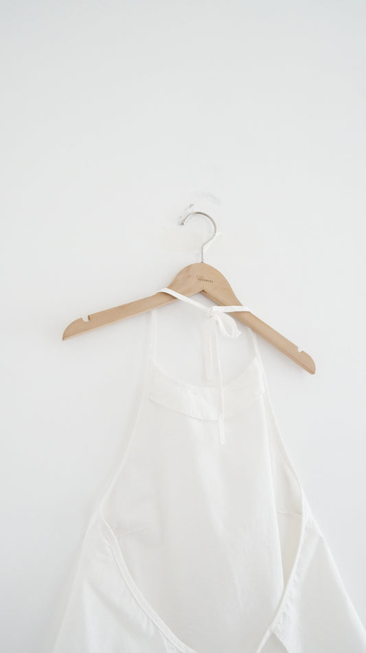 minimalist halter neck top in white