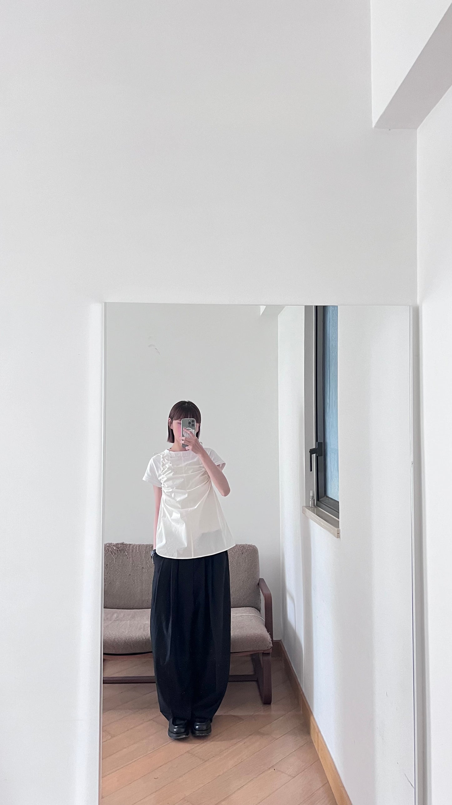 lowrise mode pants in black