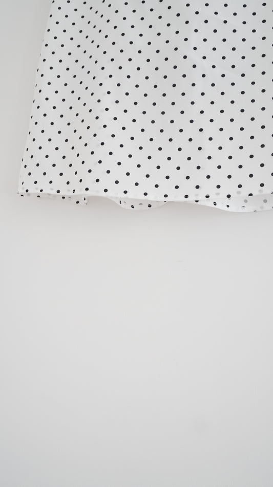 jenny dot midi skirt in white (pre-order)