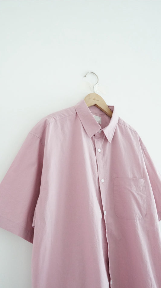 loose short sleeve shirt in pink flambe