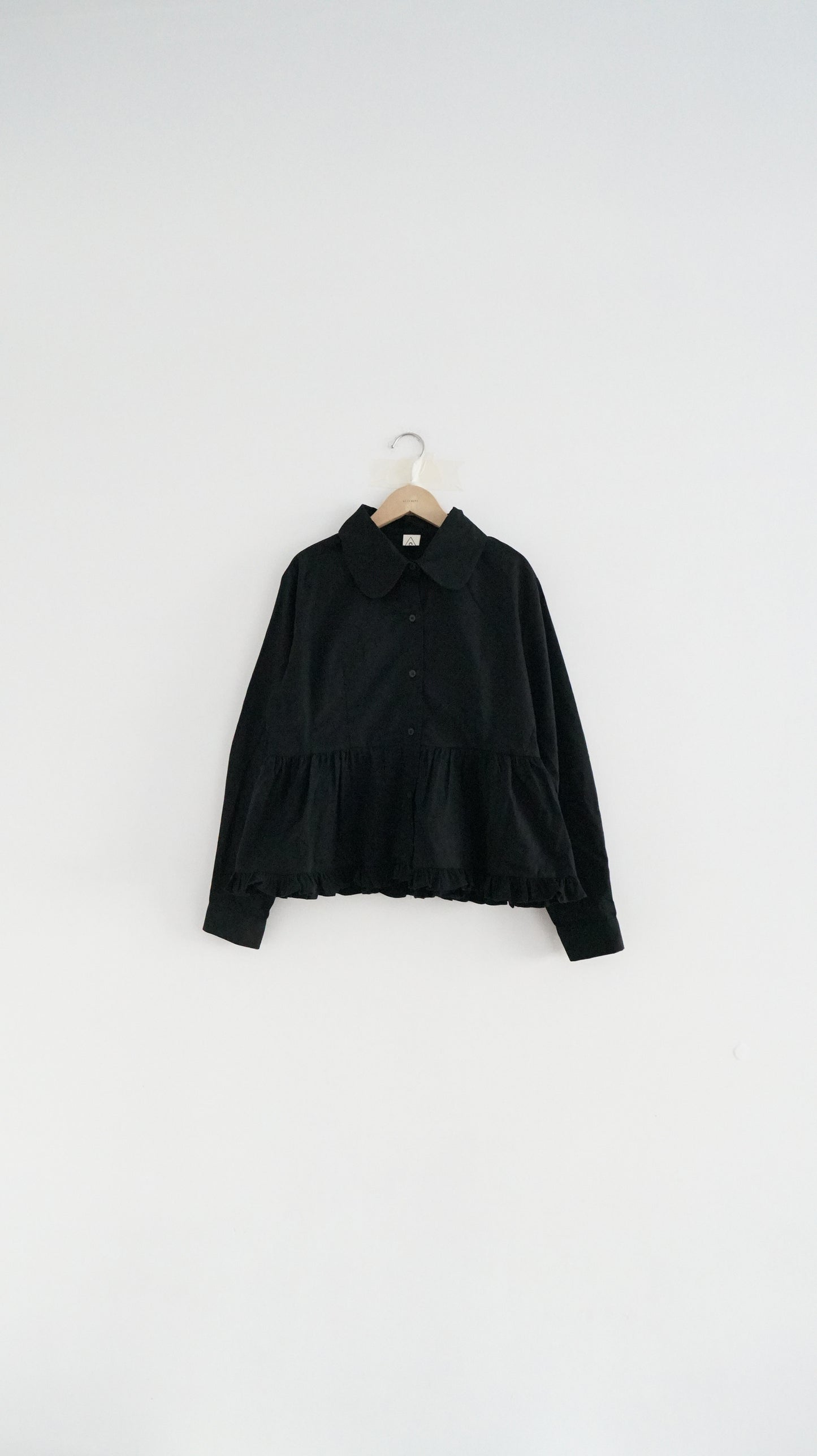 ruffle shirt dress top black