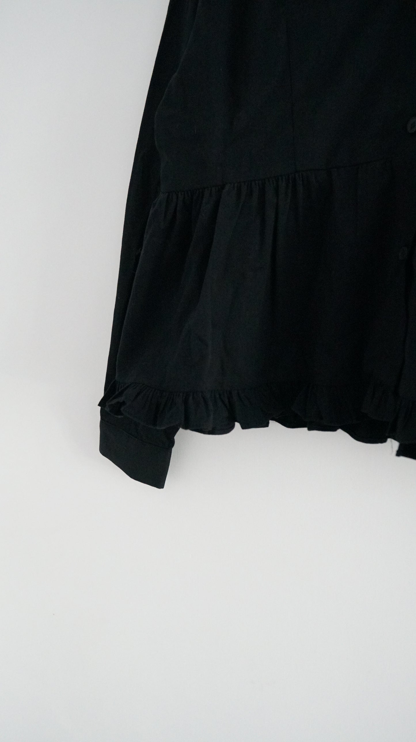 ruffle shirt dress top black