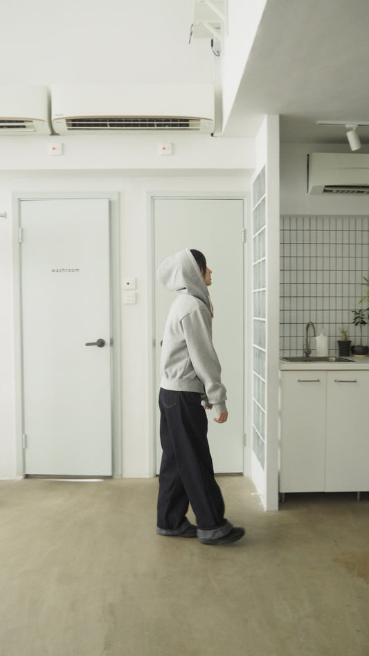 2way zipper hoodies jacket in grey (pre-order)