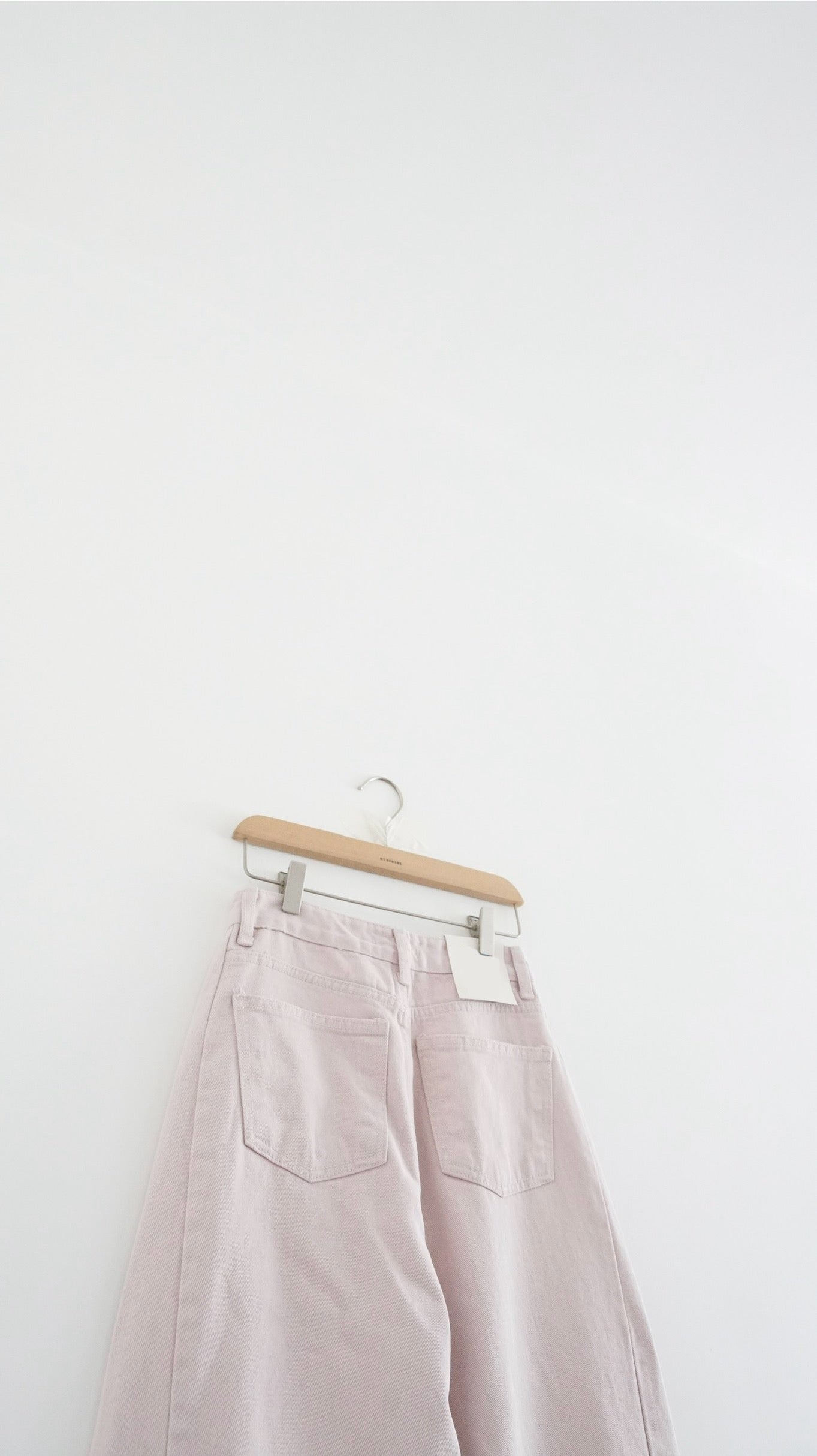 blush pink wide-leg denim pants (pre-order)