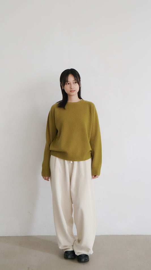 cozy corduroy wide pants in ivory