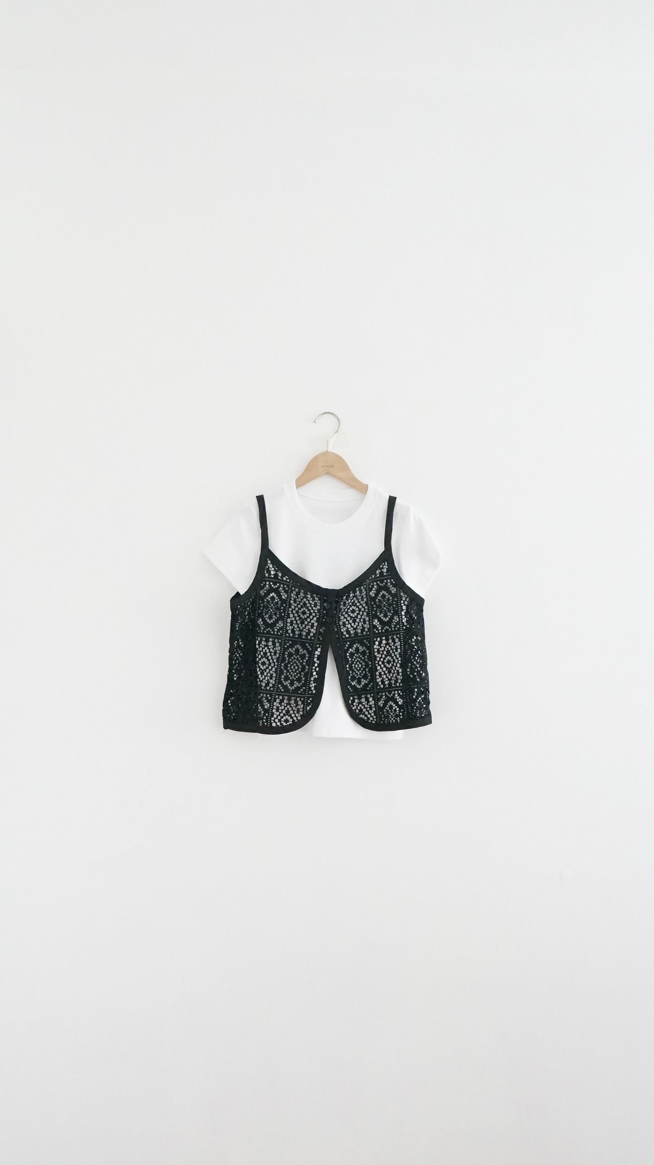 bloomwork overlay vest in black (pre-order)