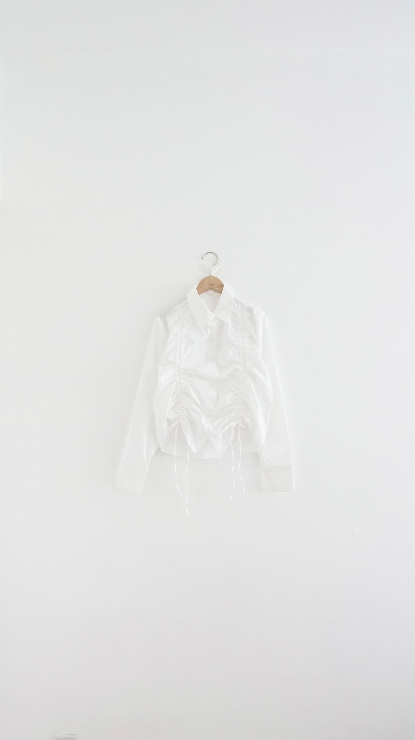 ribbon shirt in white
