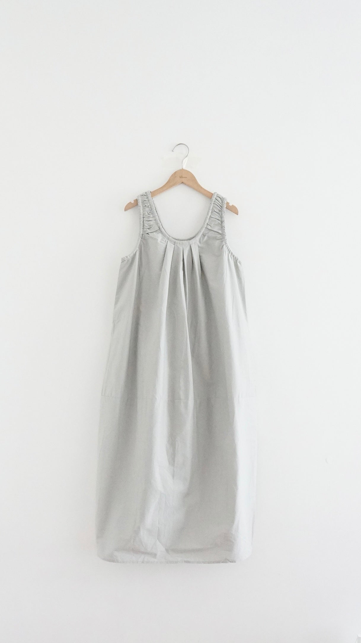 petal neck gathered dress in grey (pre-order)