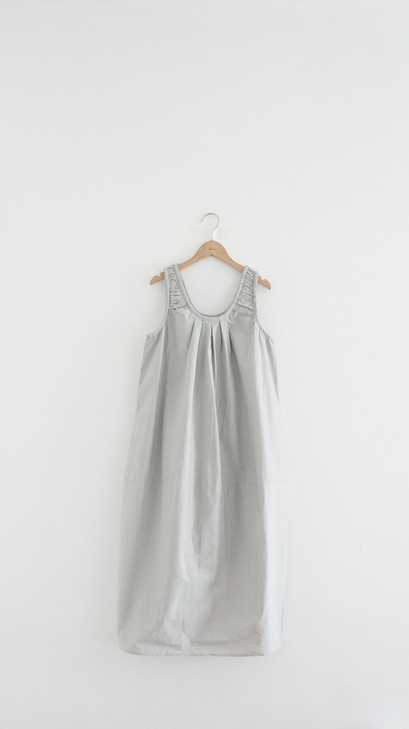 petal neck gathered dress in grey (pre-order)