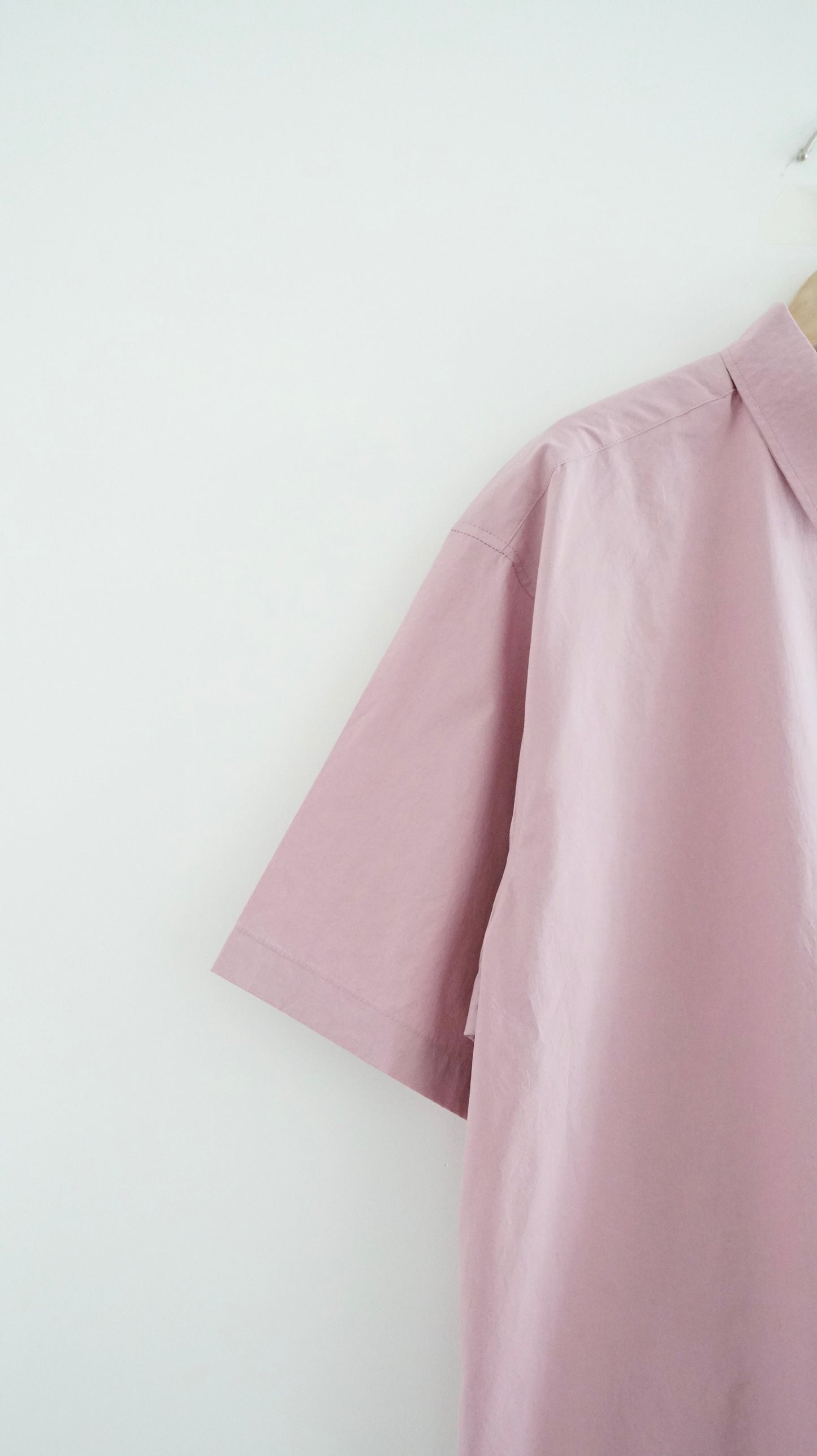 loose short sleeve shirt in pink flambe