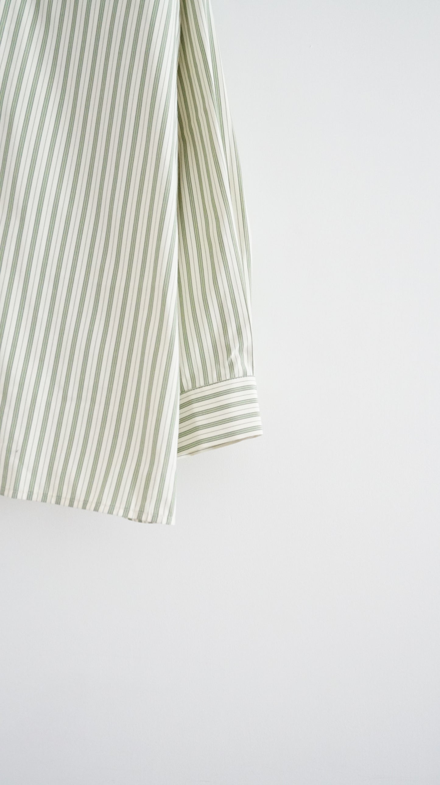90s vintage off shoulder striped shirt in avocado green (pre-order)