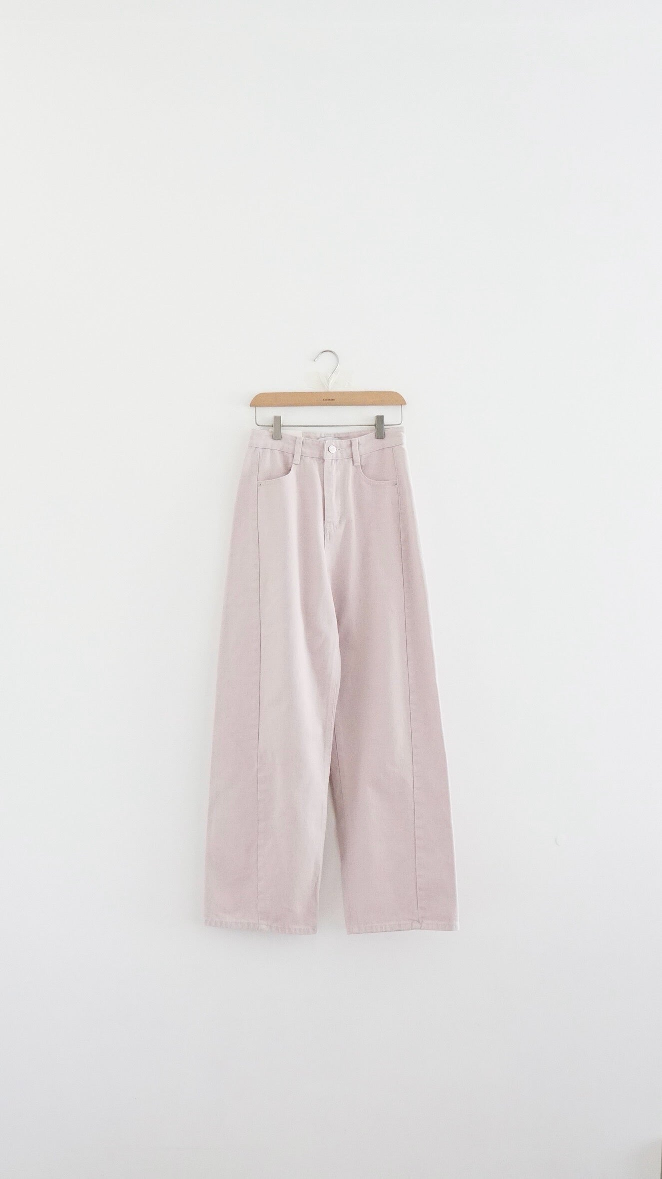 blush pink wide-leg denim pants (pre-order)