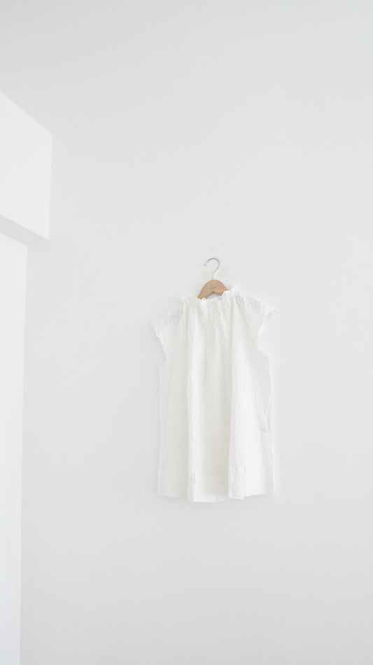 striped turtle-neck top in white