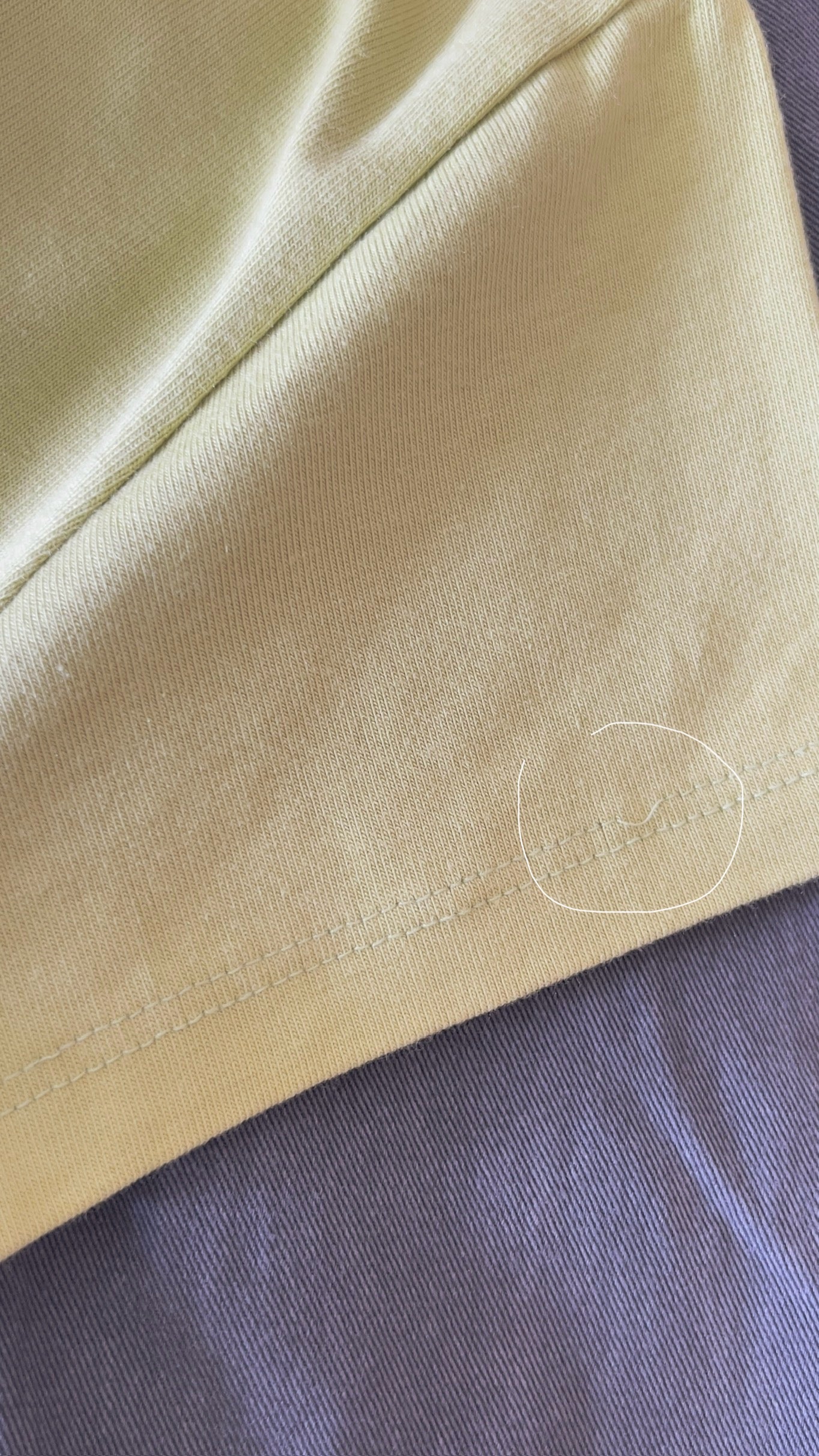 loose fit tee in lemon green (flawed)