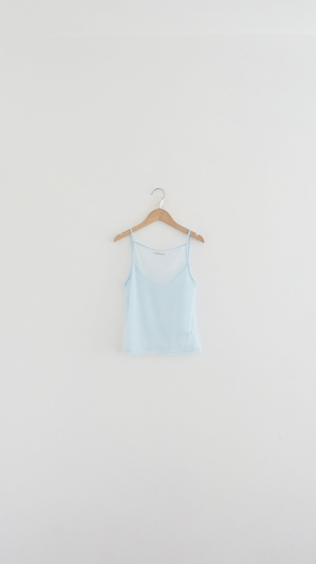 sheer camii top in baby-blue