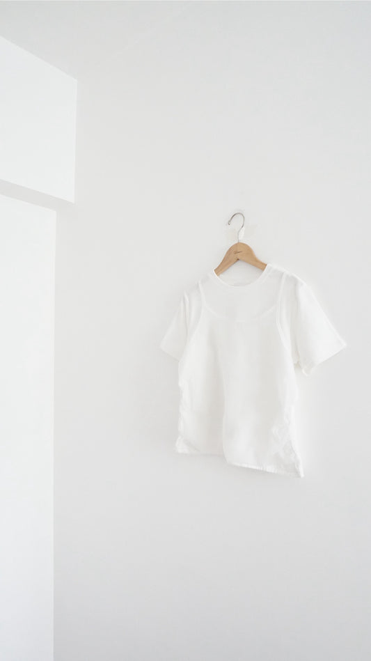 polly two-in-one tee in white (pre-order)