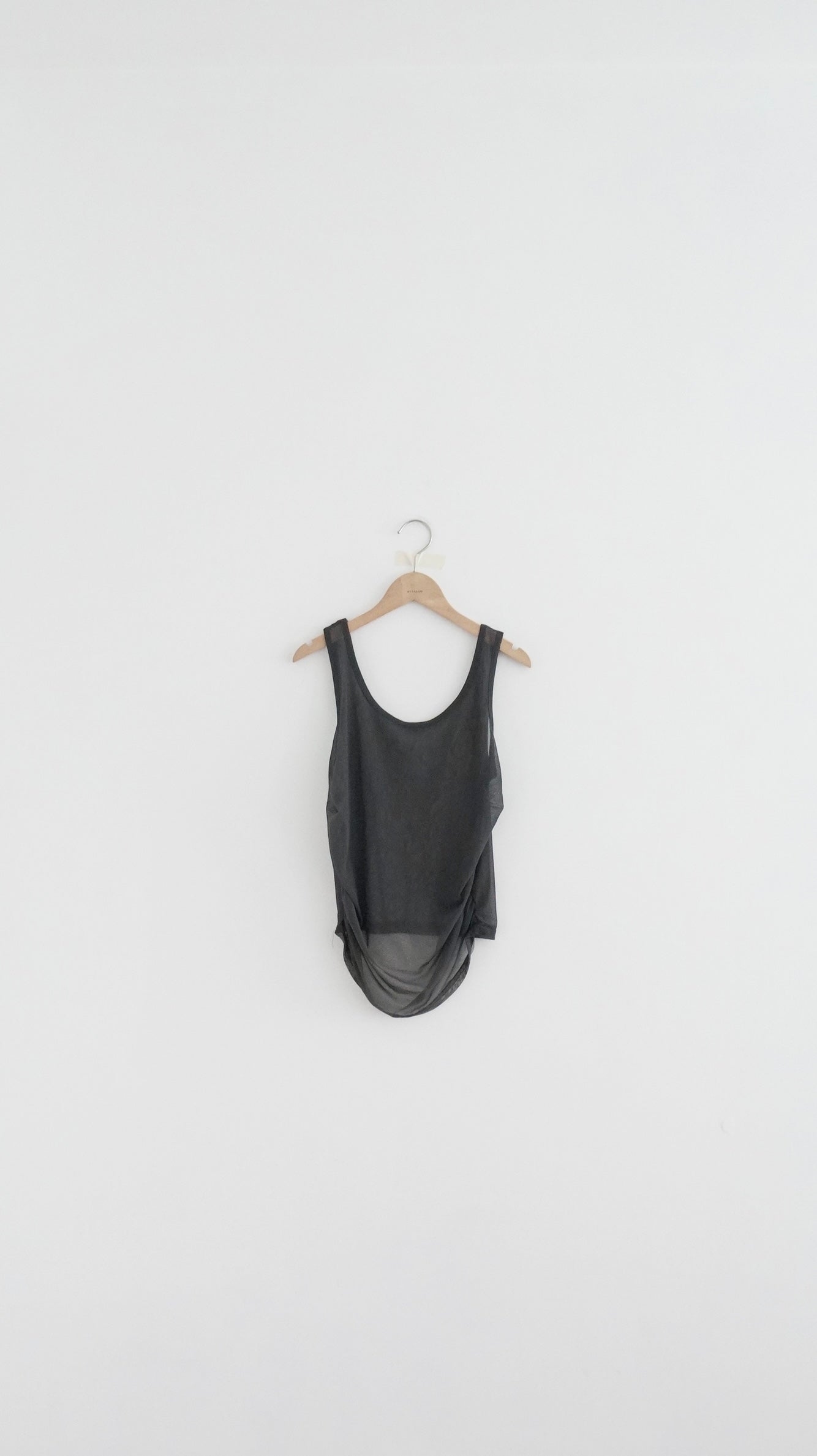 sheer pleat vest in charcoal (pre-order)