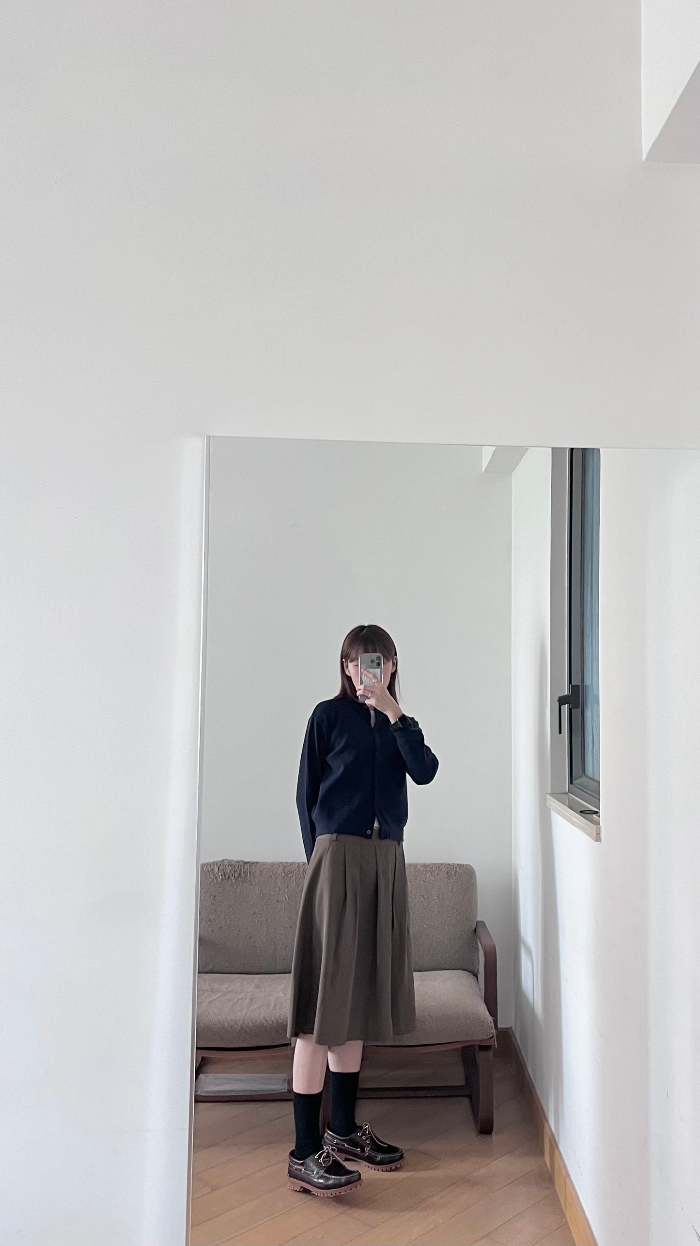 round cardigan in navy