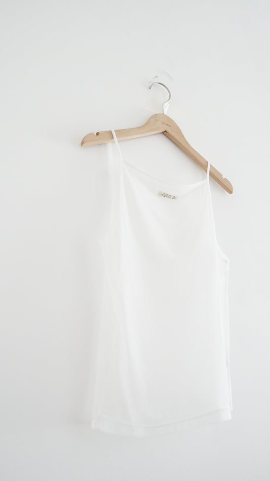 sheer camii top in white (pre-order)