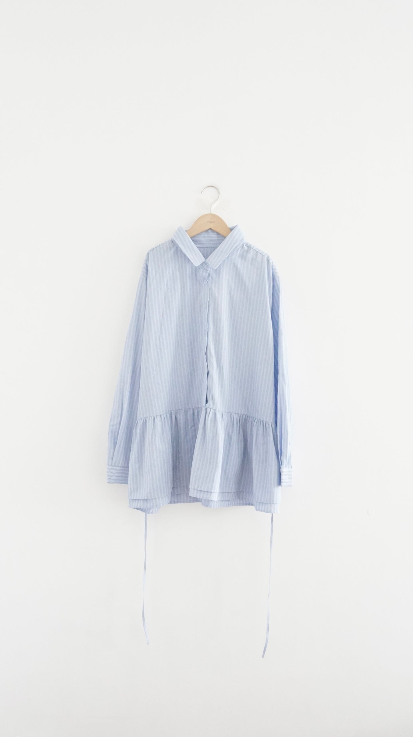 striped shirt dress-top in baby-blue (pre-order)