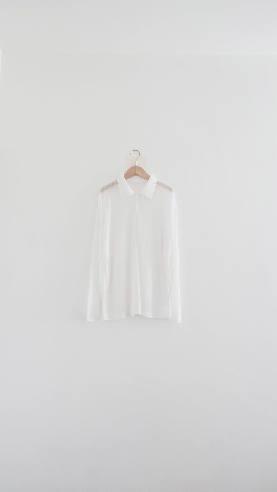 velor sheer polo shirt in white (pre-order)