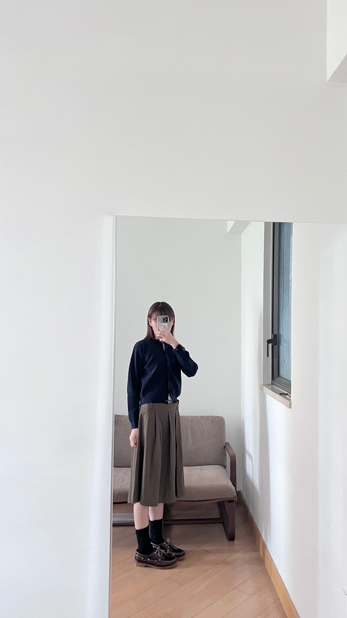 round cardigan in navy