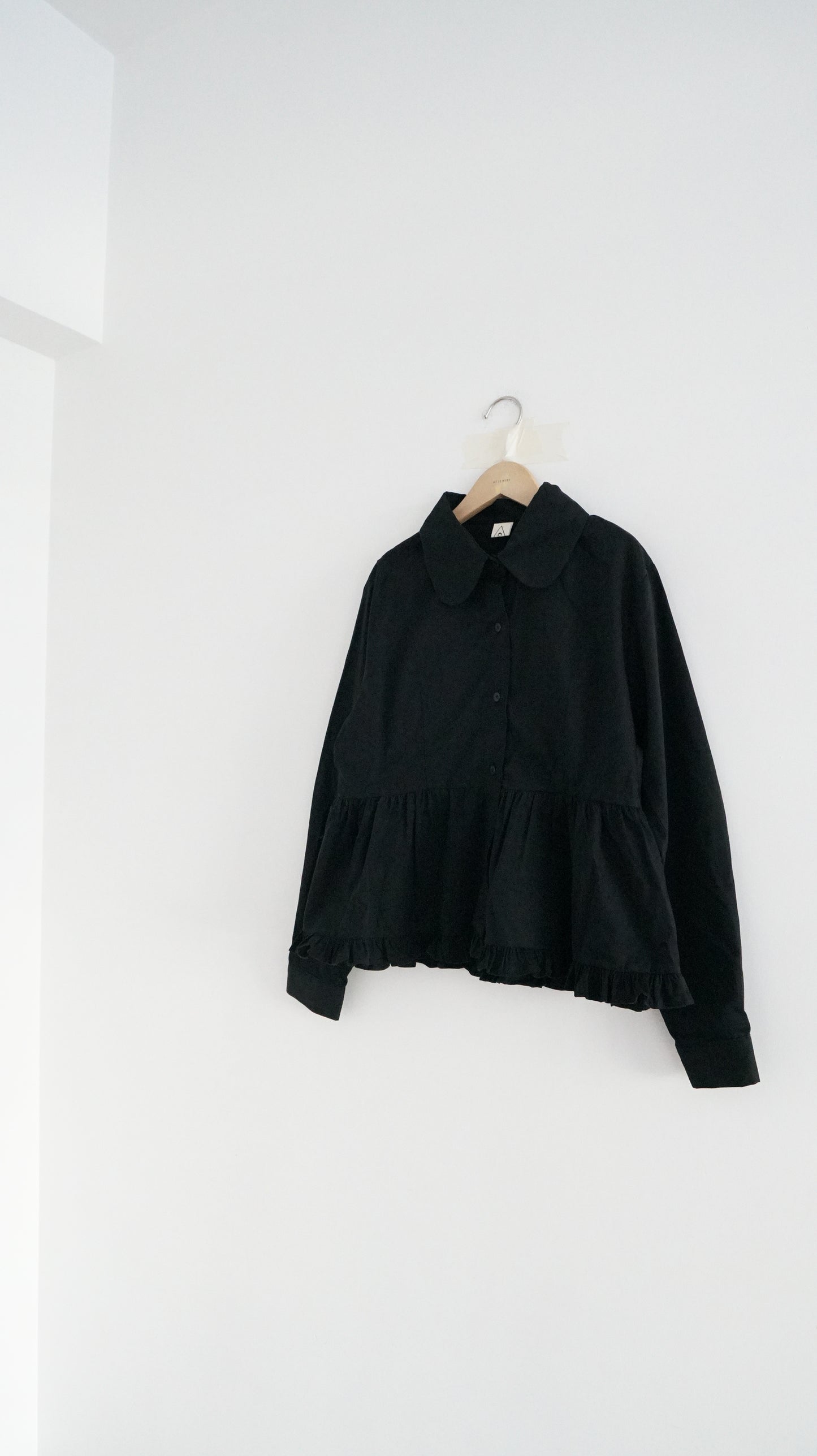 ruffle shirt dress top black
