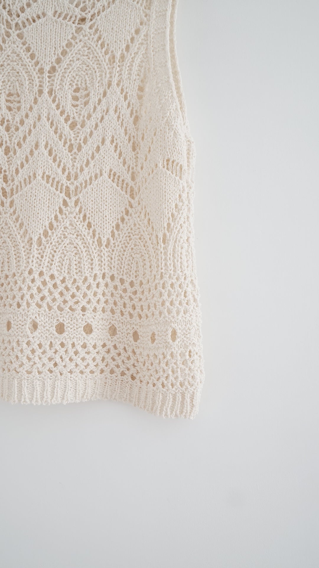 90s openwork knit top in ivory (pre-order)