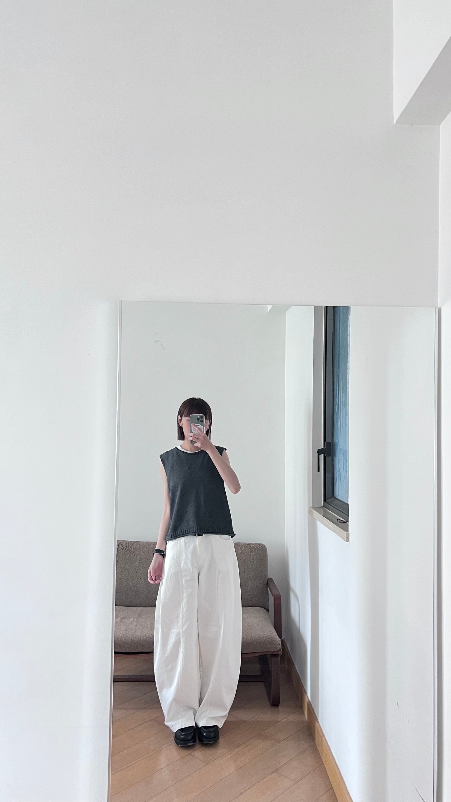 luka balloon wide pants in white (pre-order)