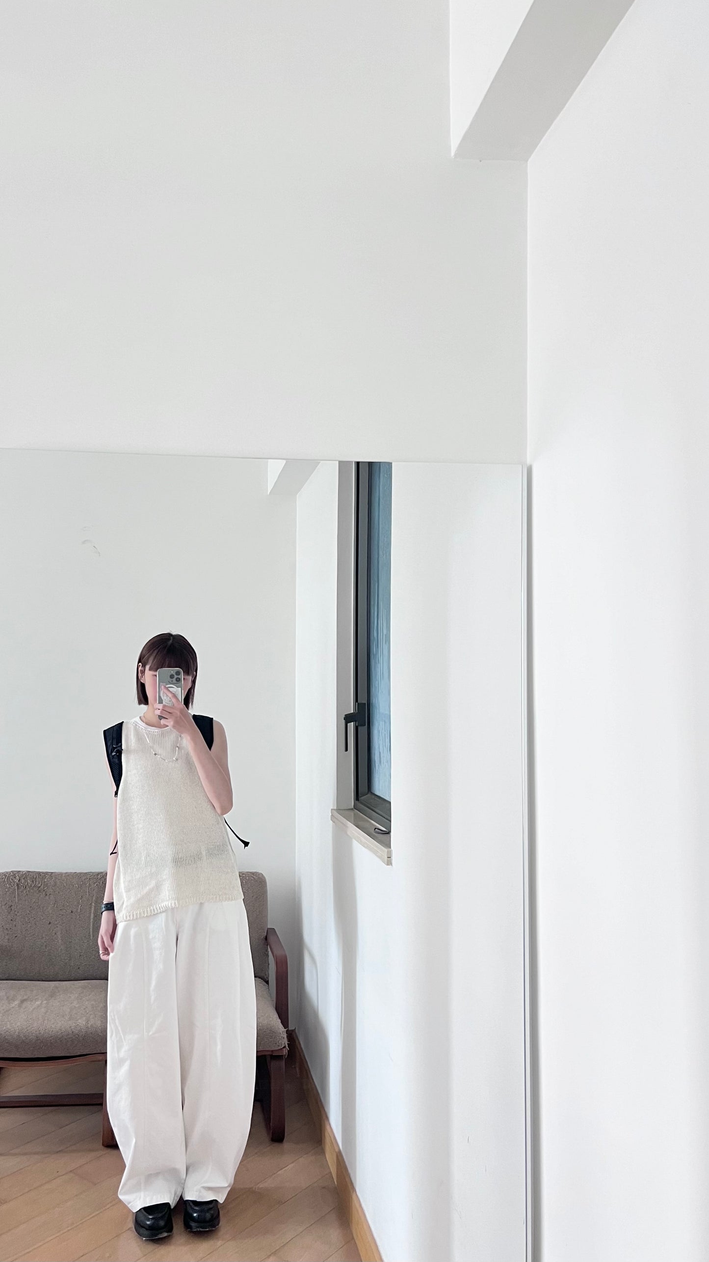 luka balloon wide pants in white (pre-order)