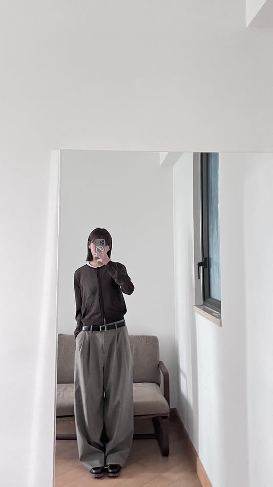 airy sheer cardigan in brown (pre-order)