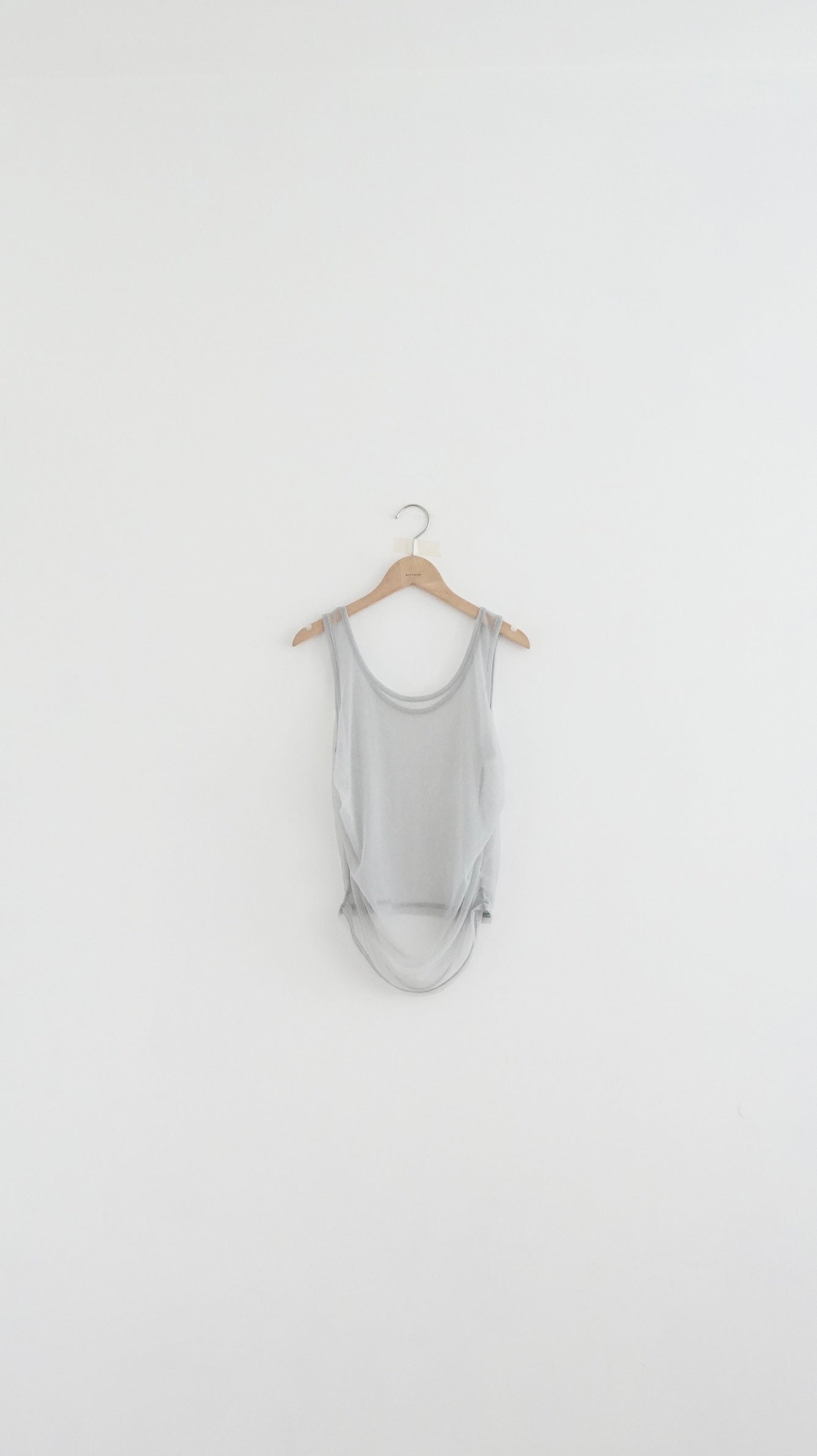 sheer pleat vest in grey (pre-order)