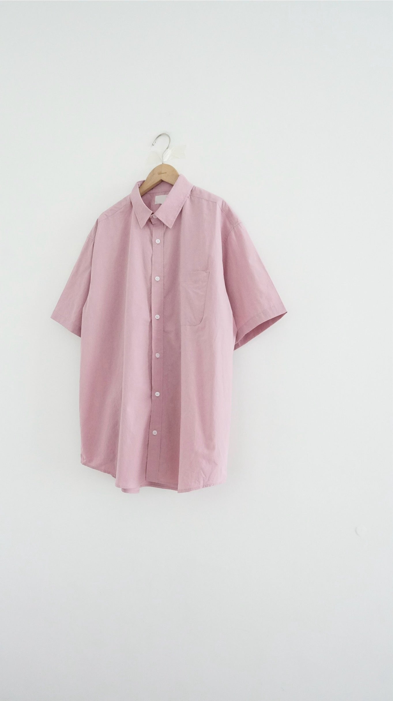 loose short sleeve shirt in pink flambe