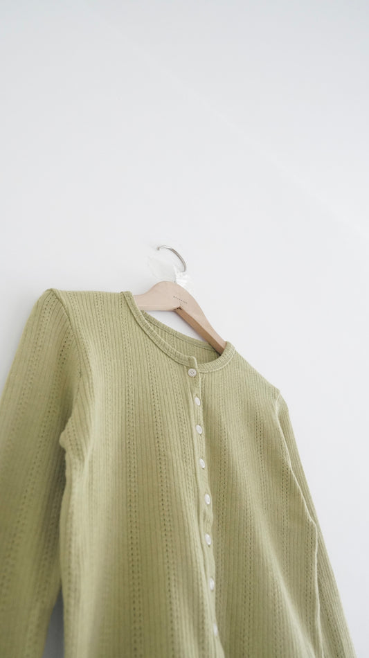 slim cut cardigan in green