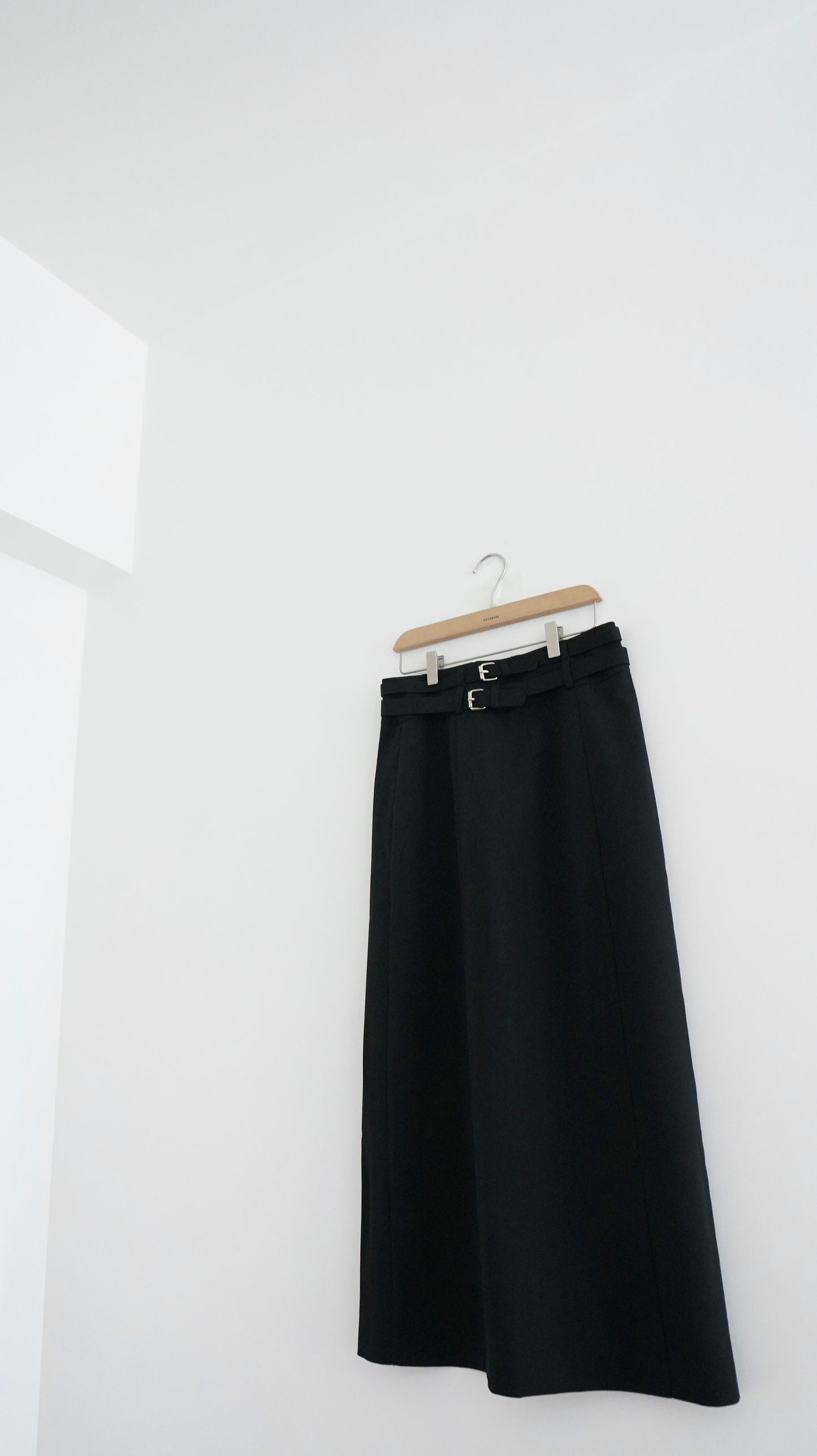 double belt skirt in black (M)