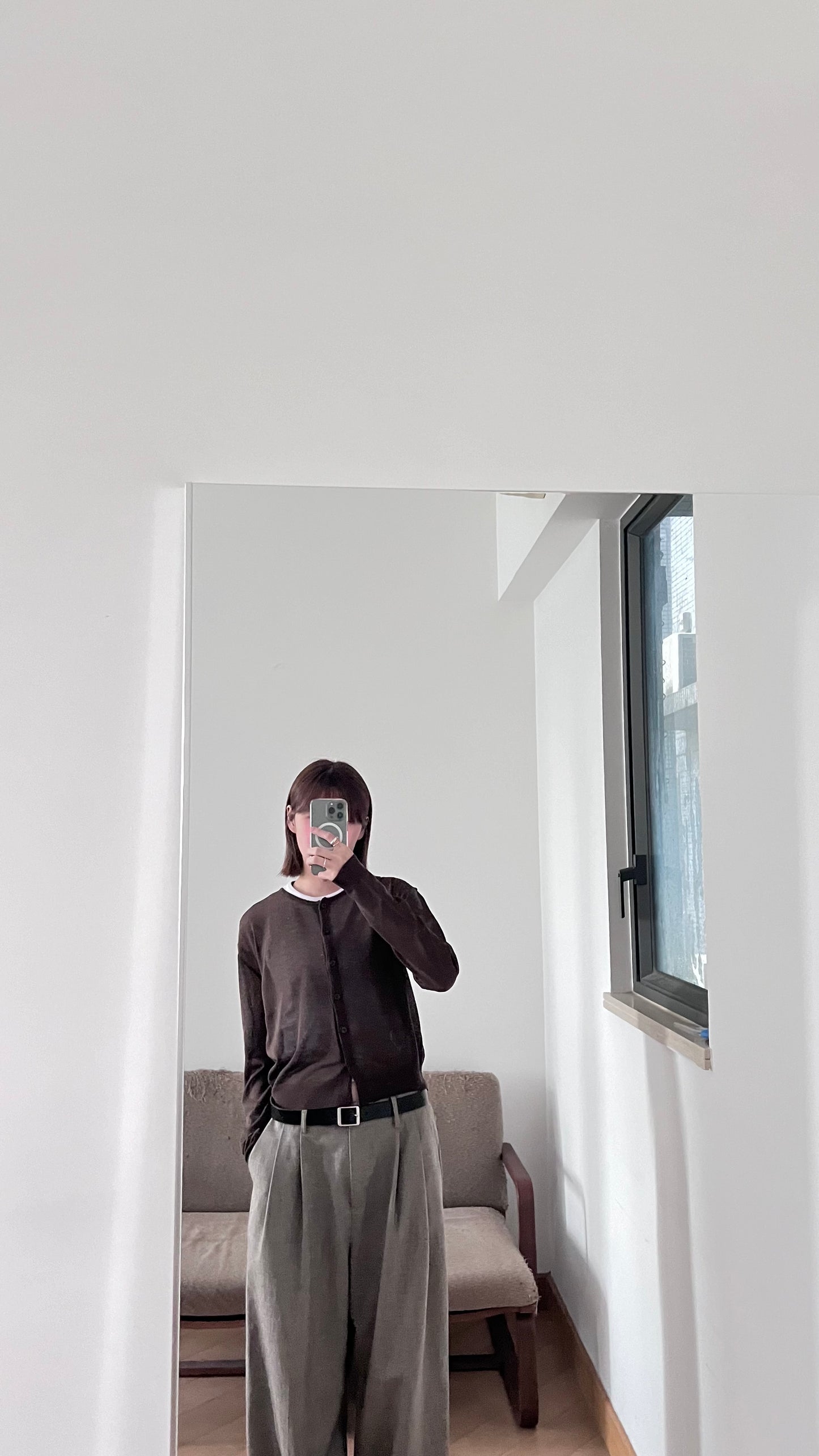 airy sheer cardigan in brown (pre-order)