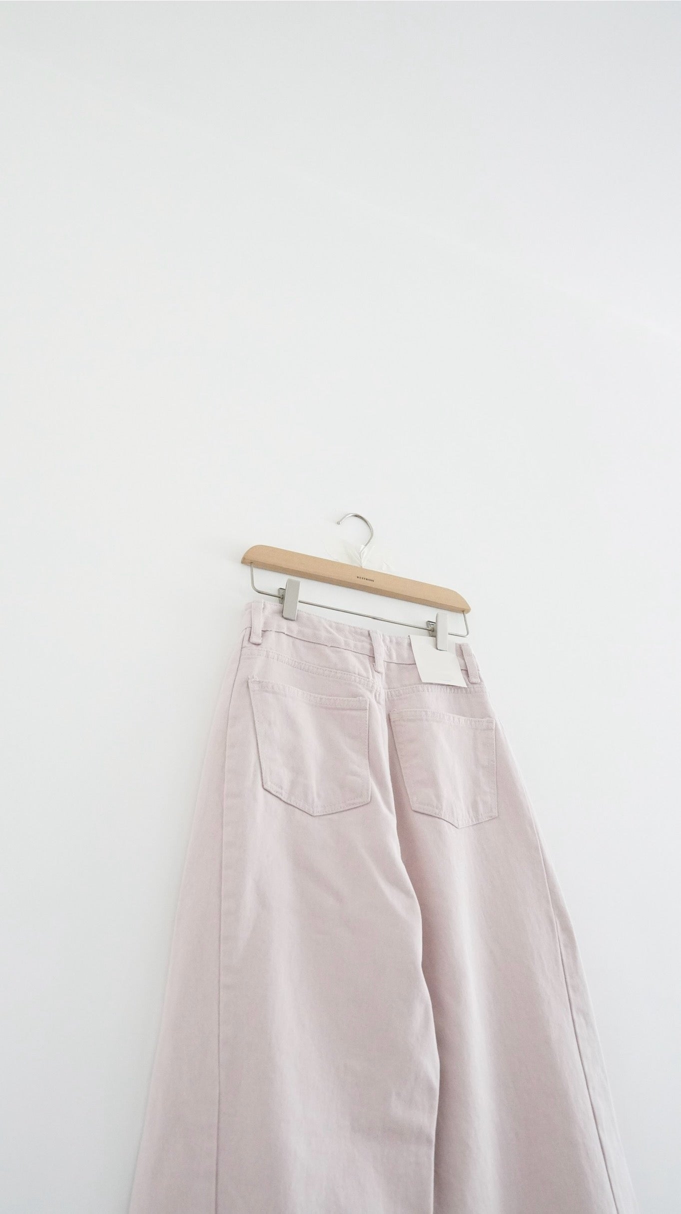 blush pink wide-leg denim pants (pre-order)