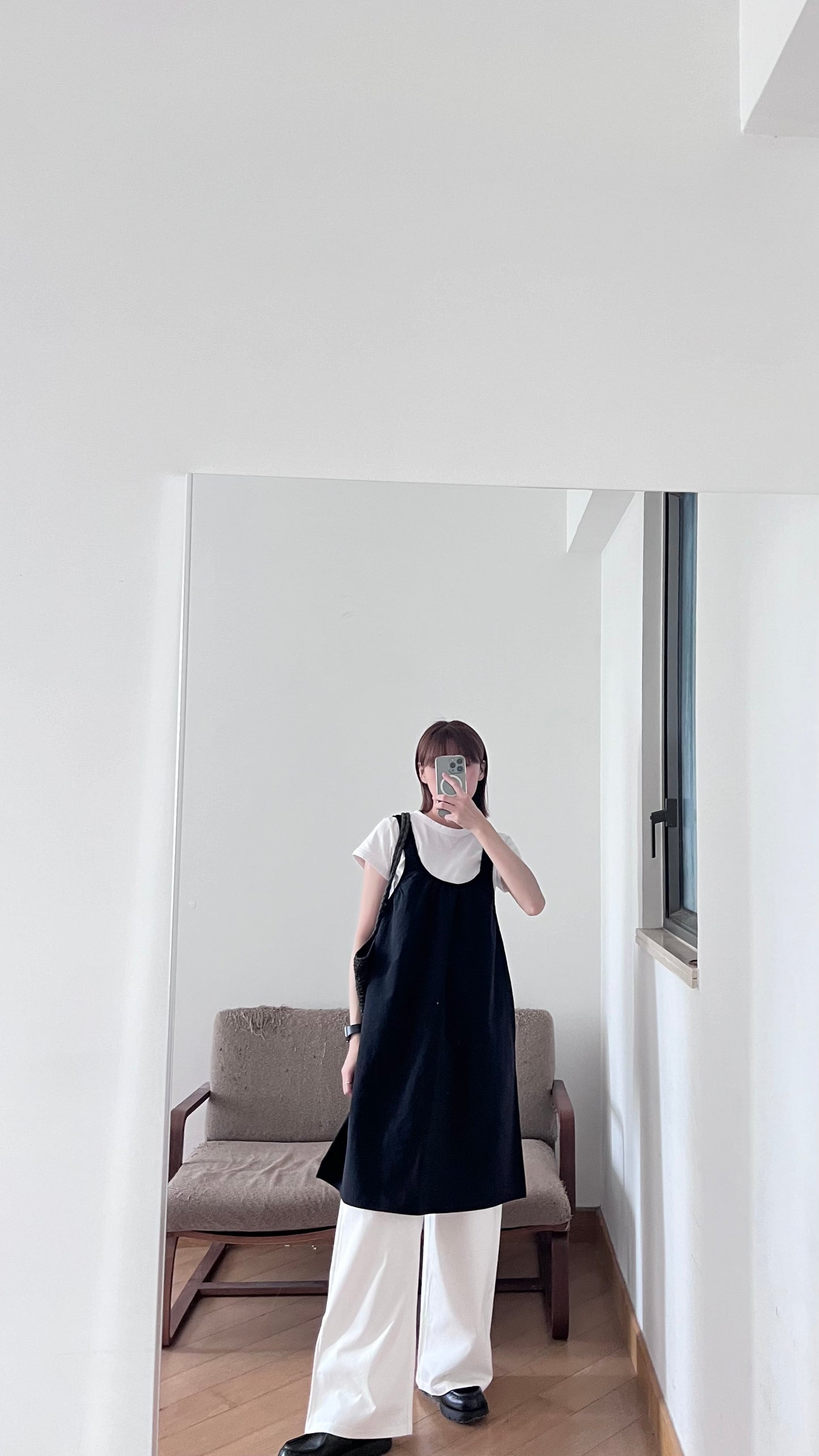 ease a-line tank dress in black (pre-order)