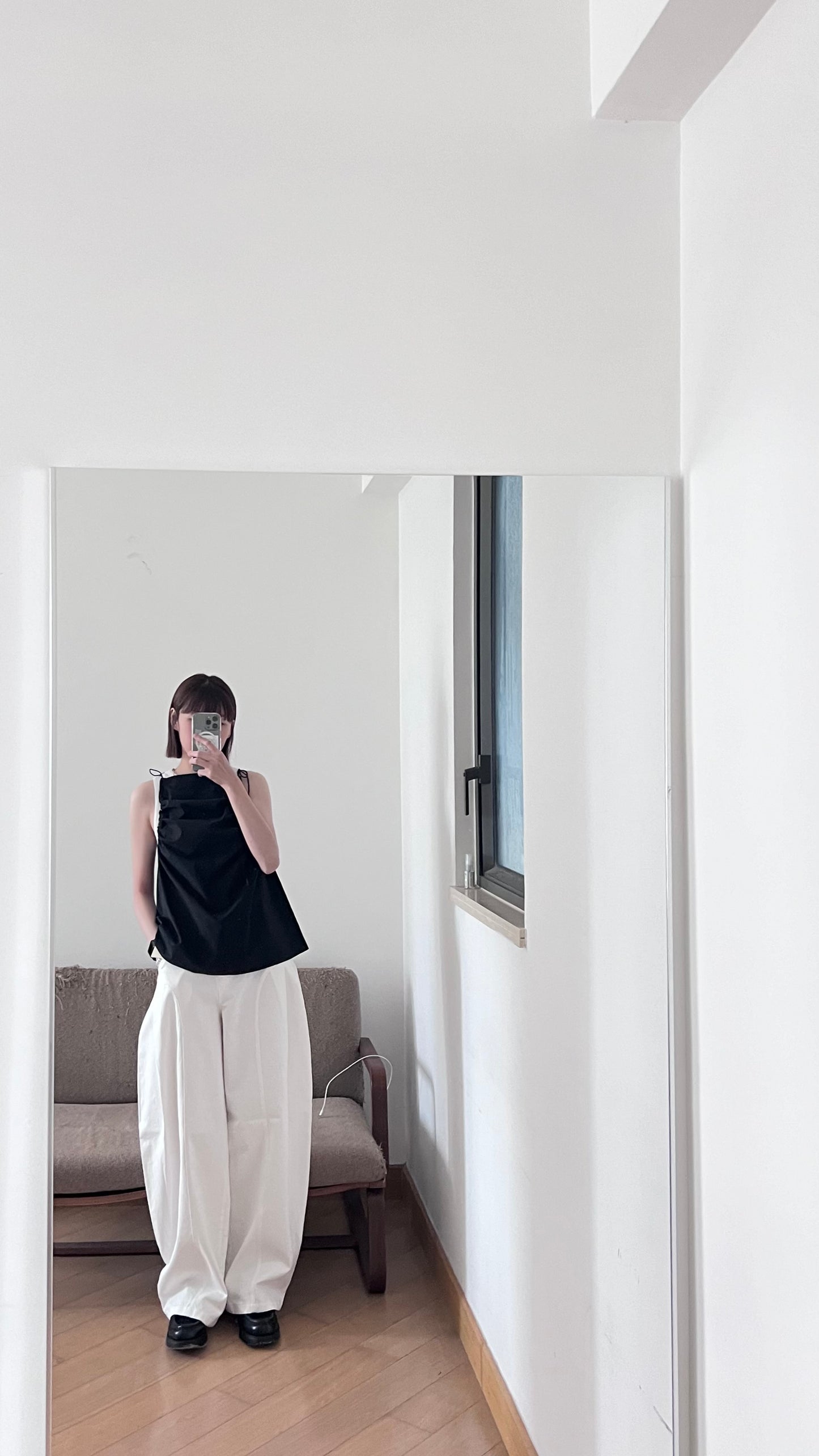 luka balloon wide pants in white (pre-order)