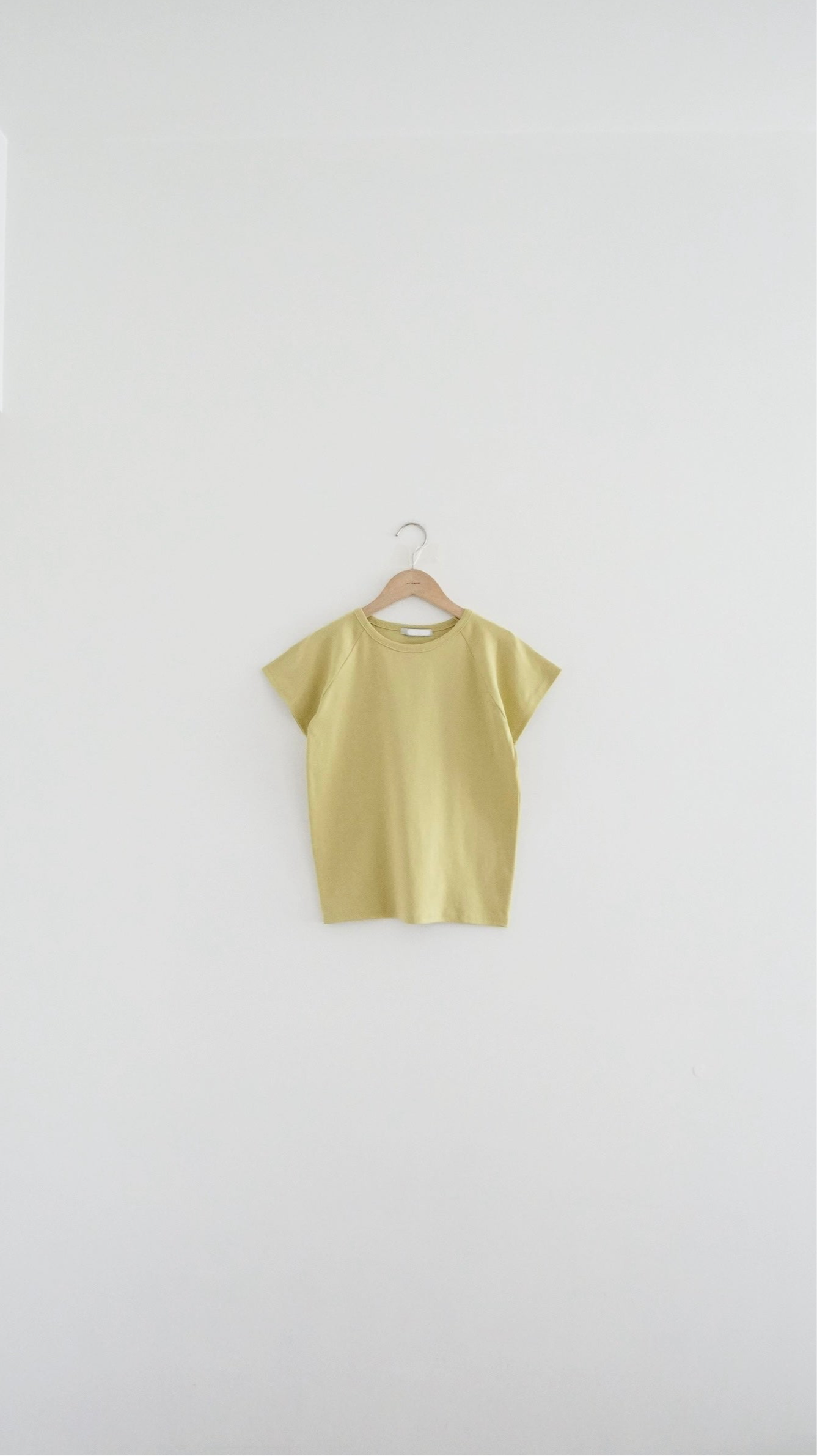 clean fit raglan sleeve tee in mustard green