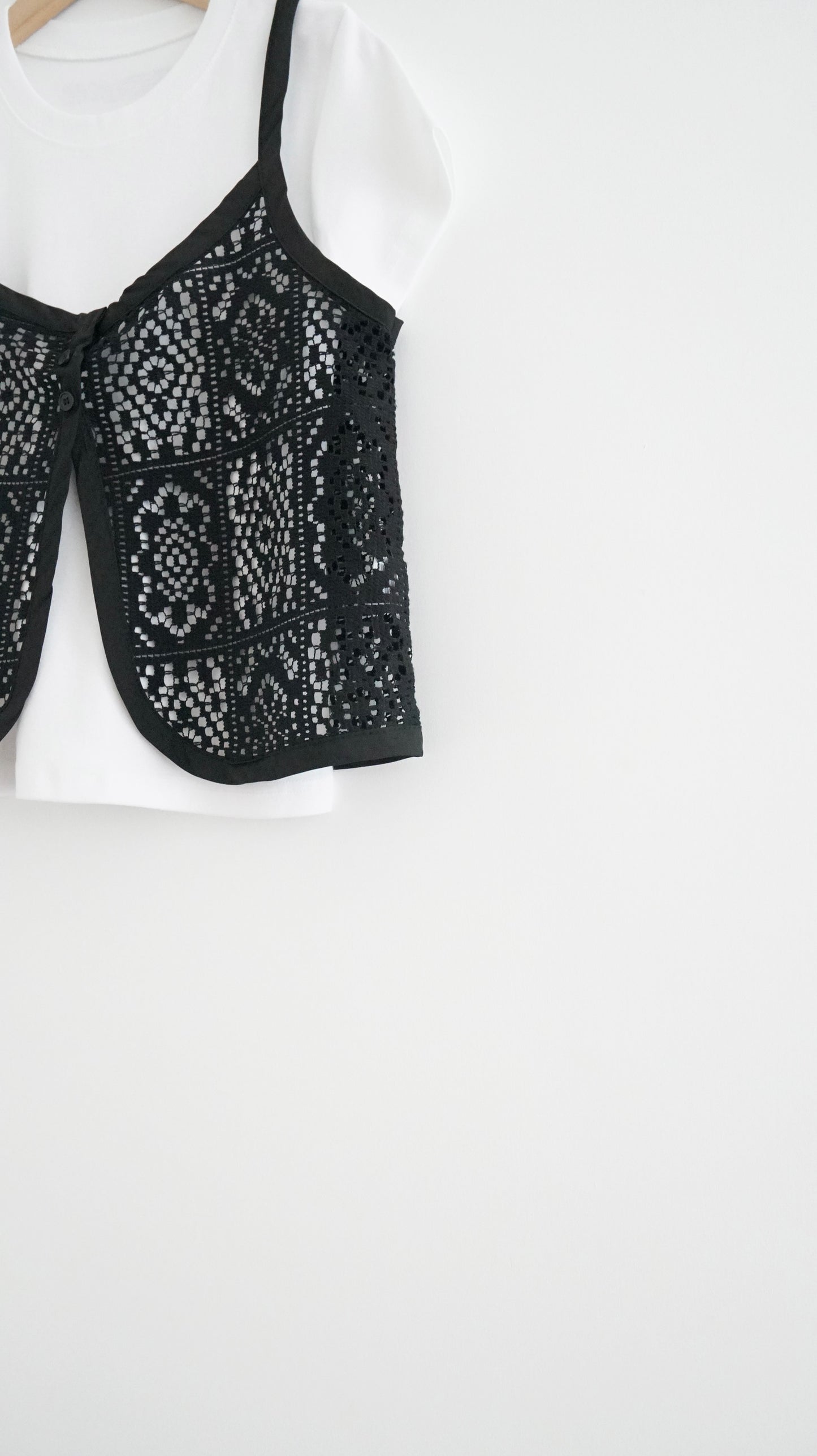 bloomwork overlay vest in black (pre-order)