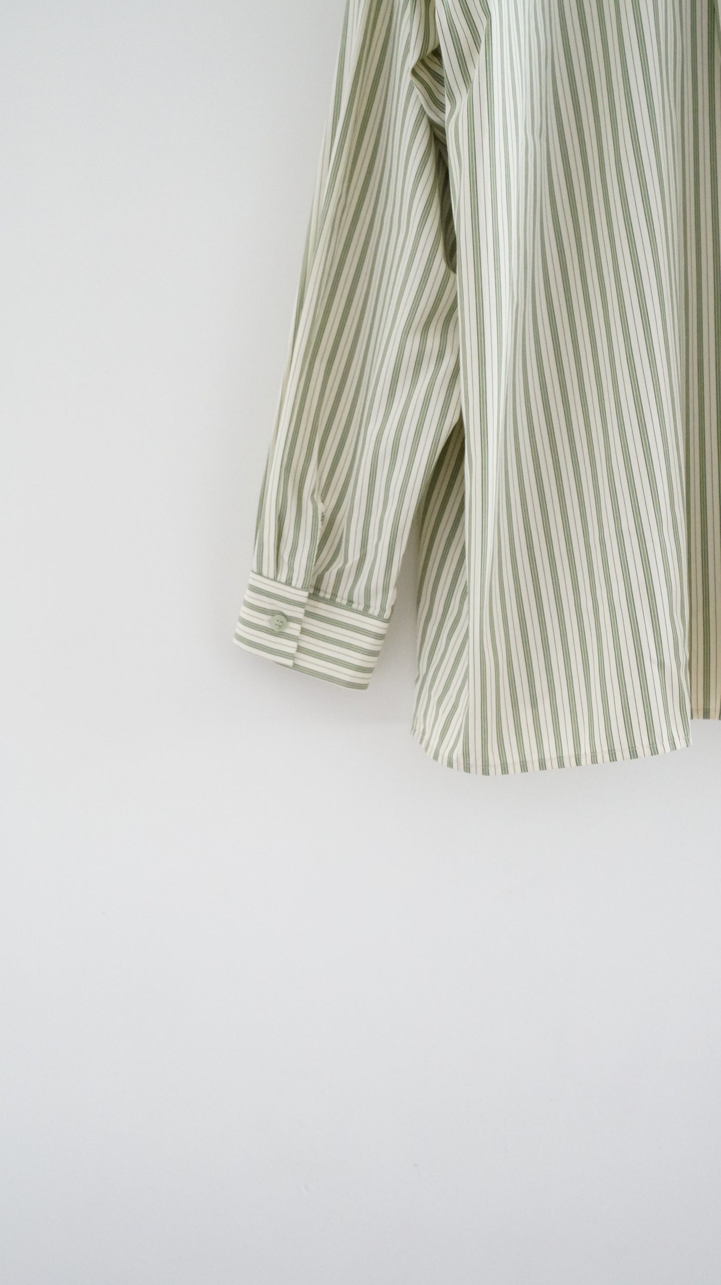 90s vintage off shoulder striped shirt in avocado green (pre-order)