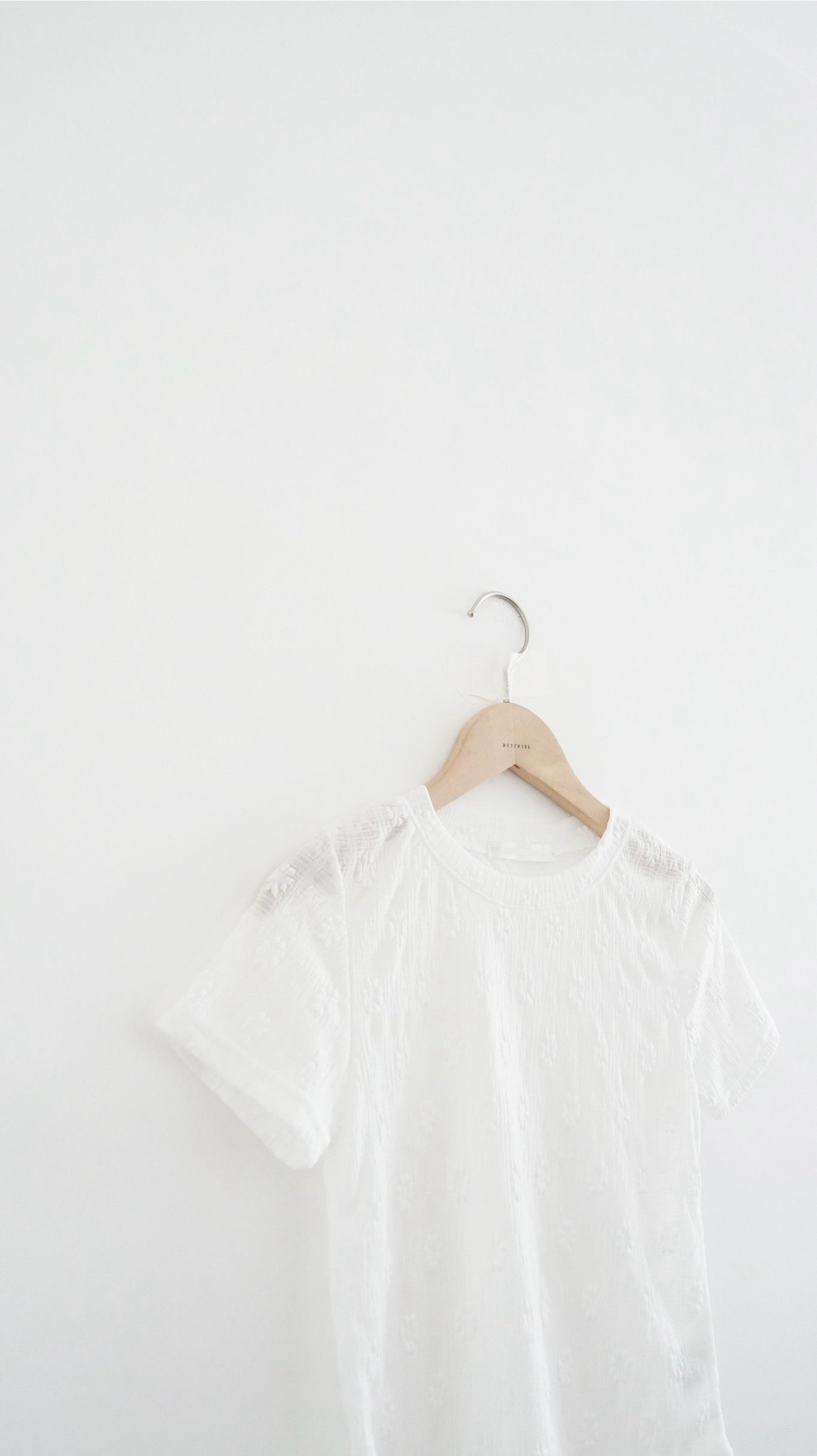 lattice bloom sheer tee in white (pre-order)