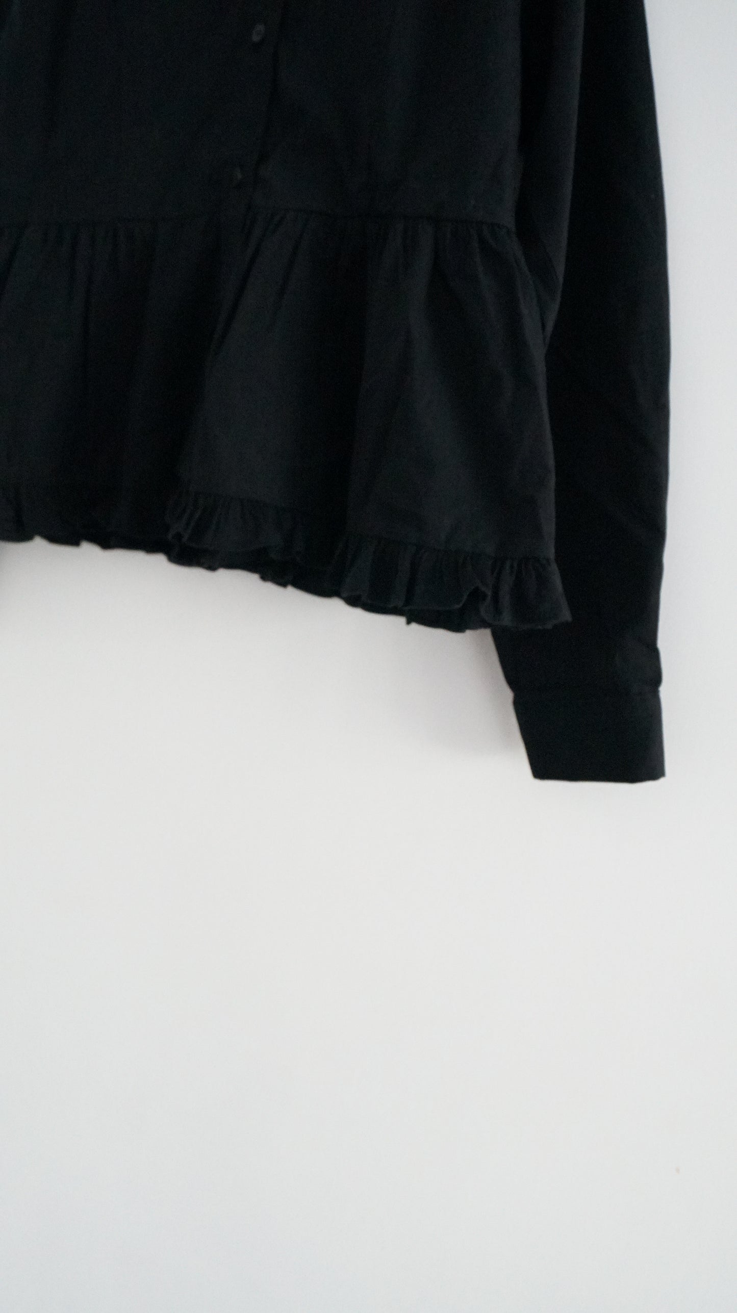 ruffle shirt dress top black
