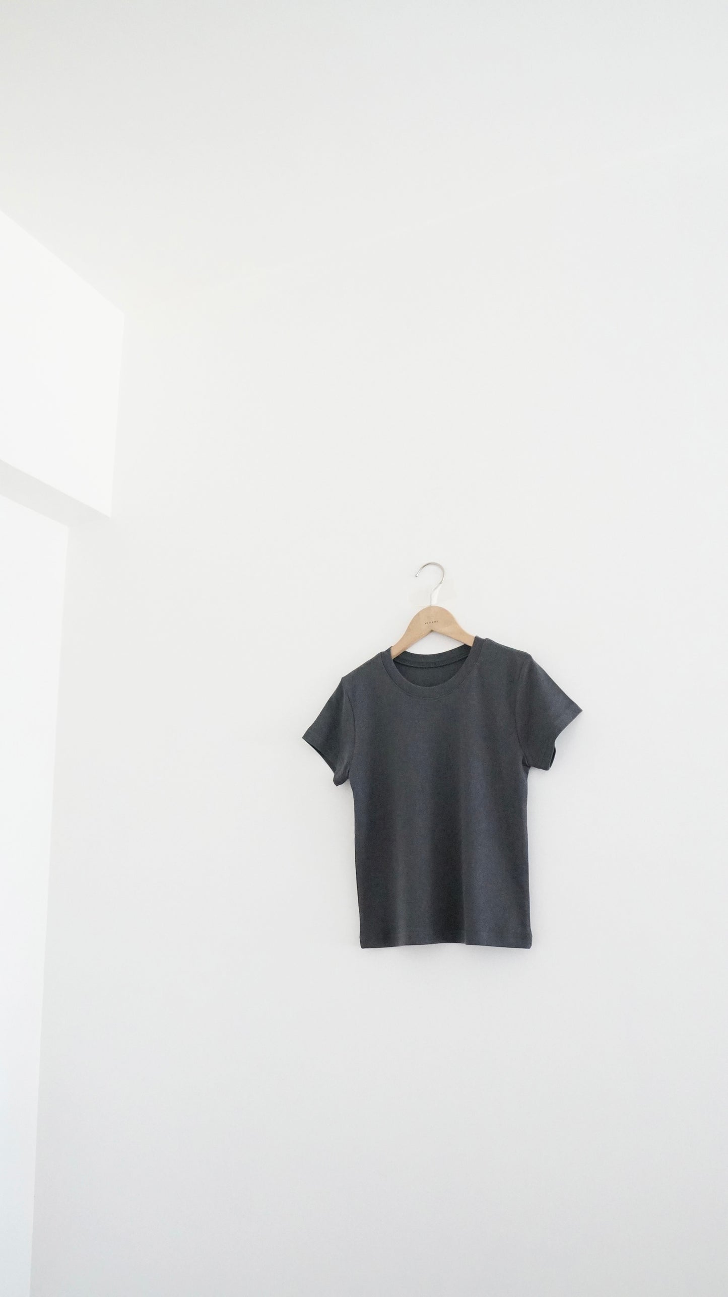 whisper print tee in charcoal (pre-order)