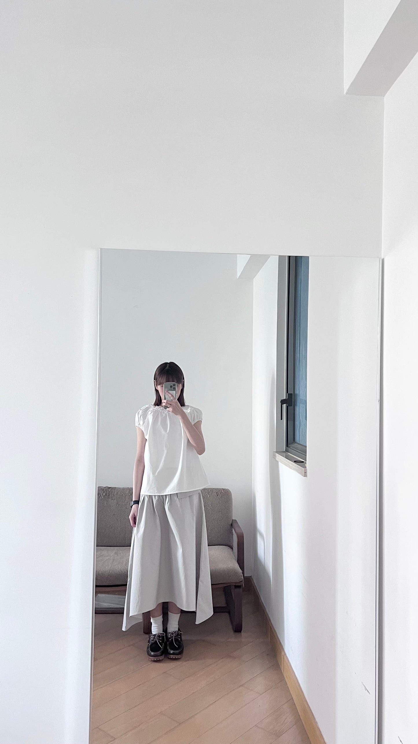 witt irregular shaped skirt in light grey