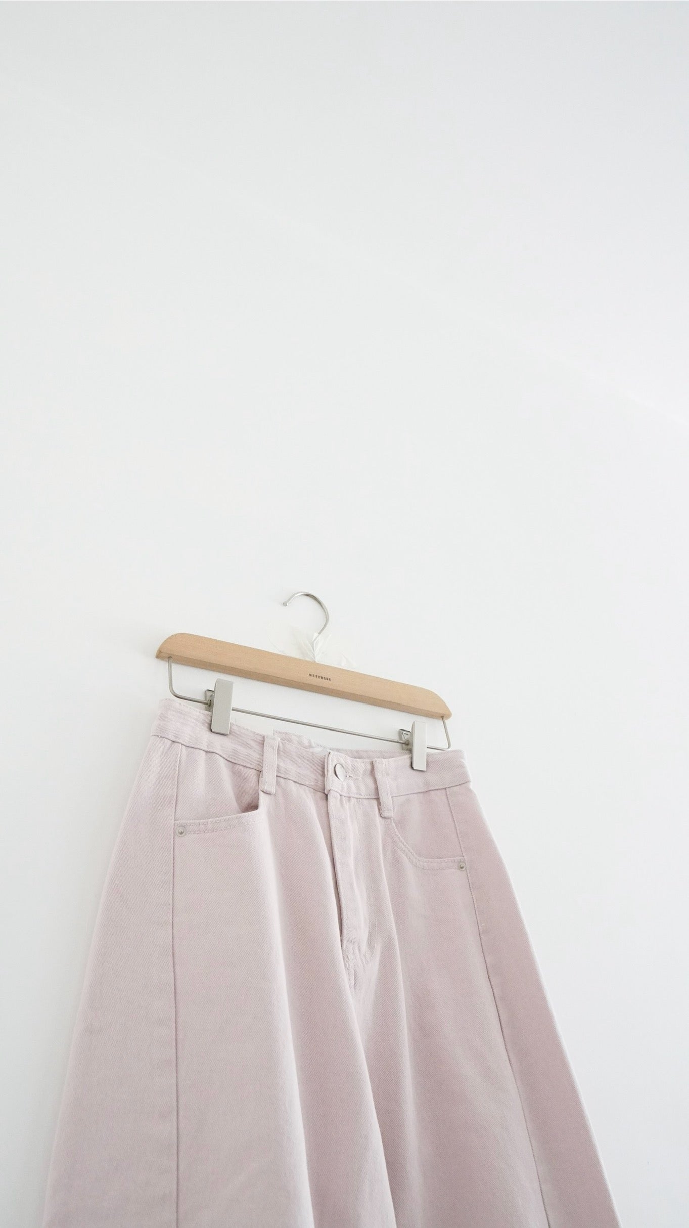 blush pink wide-leg denim pants (pre-order)