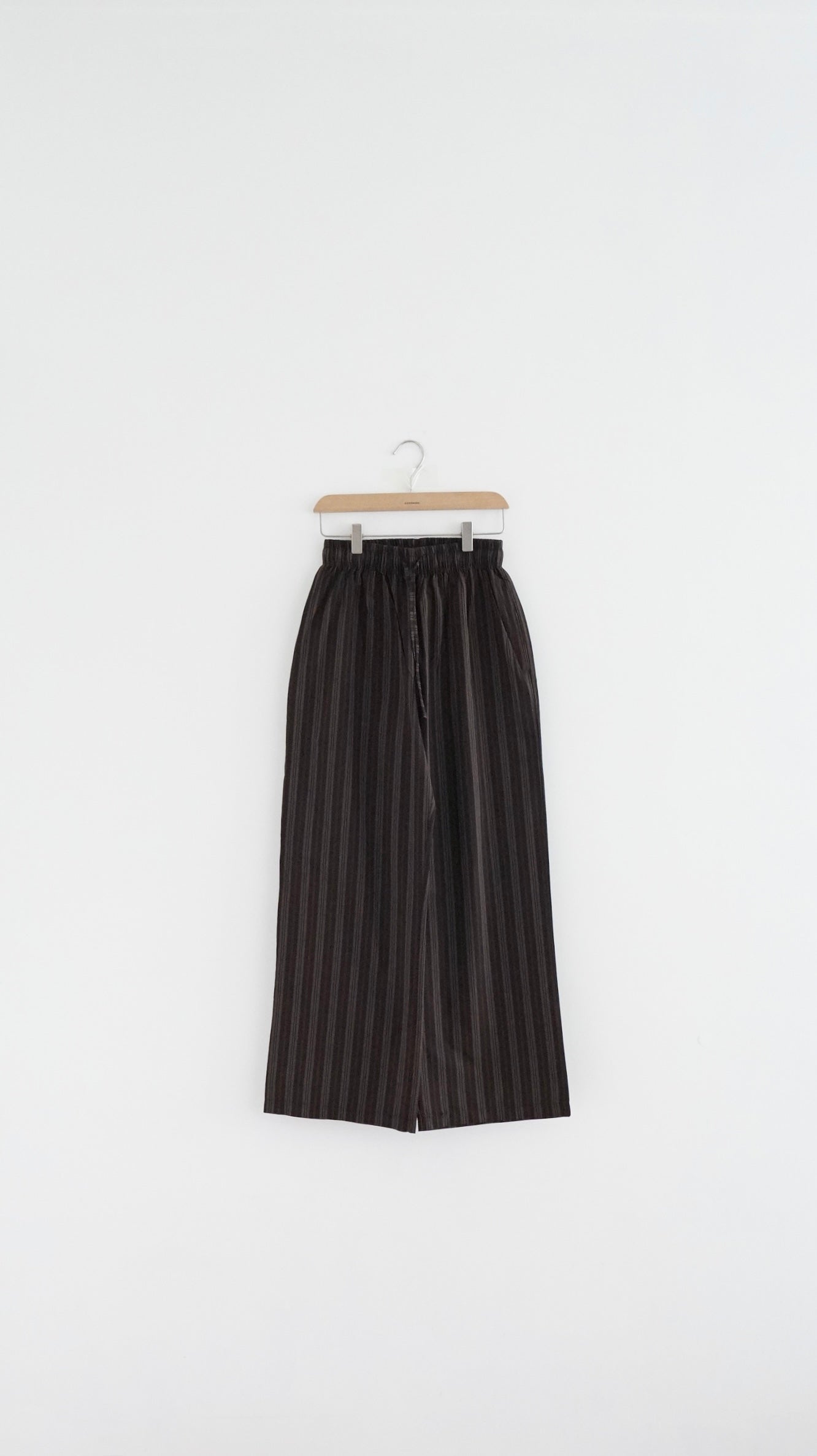 high-end striped pants in brown