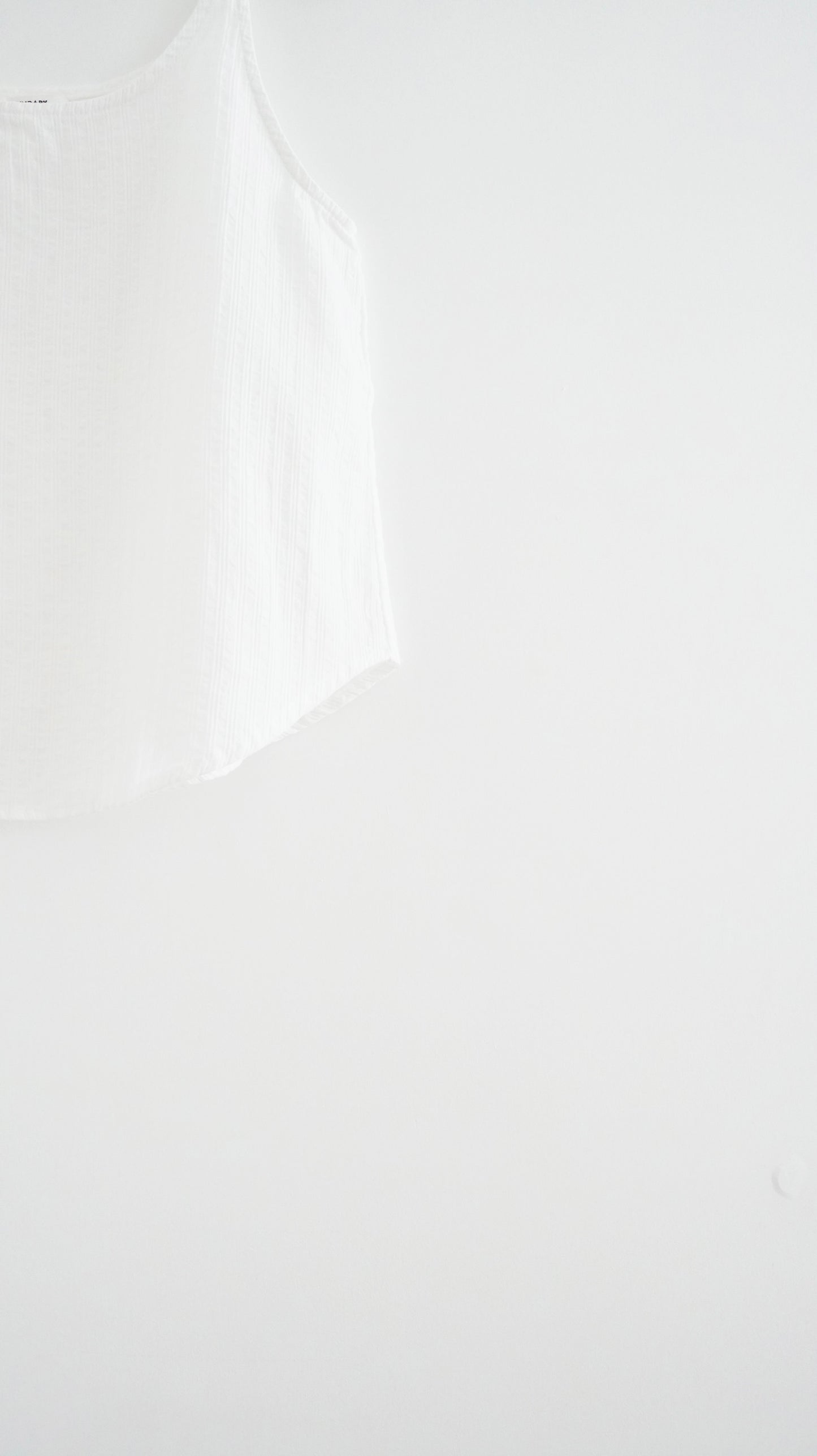 veil stripe overlay top in white (pre-order)
