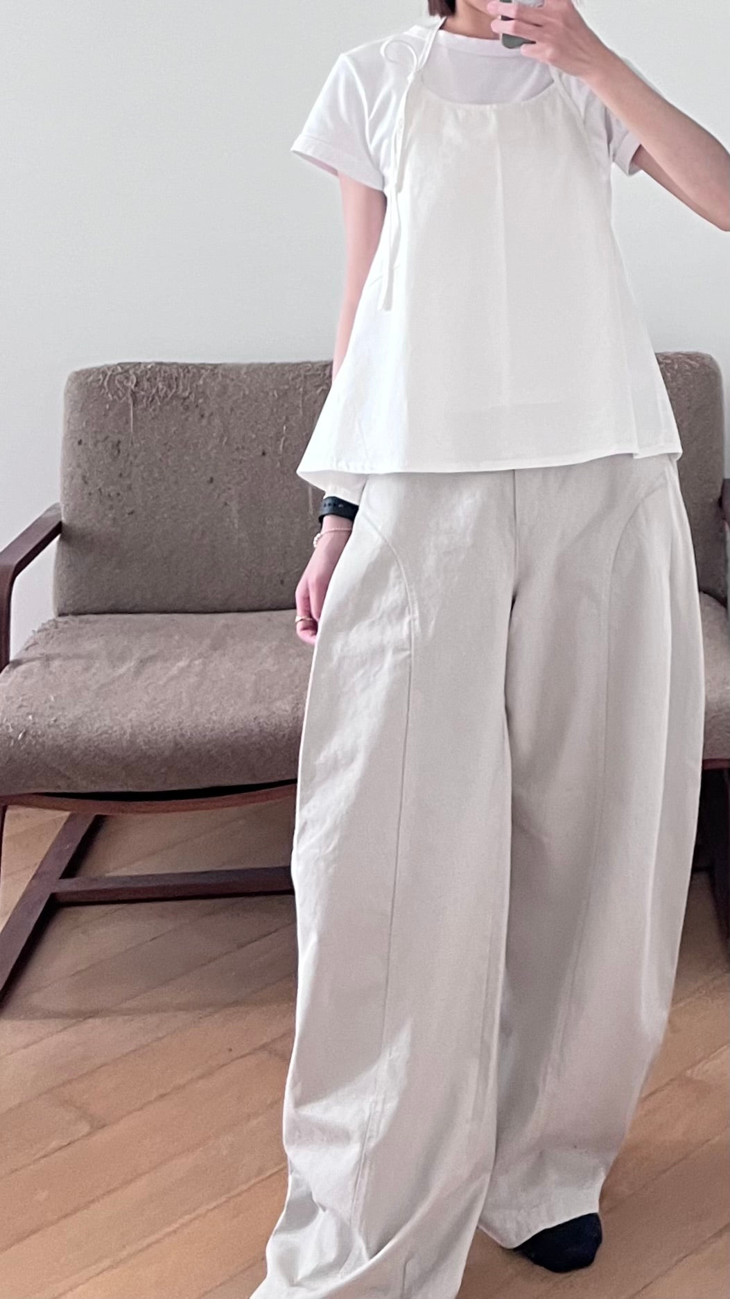 minimalist halter neck top in white